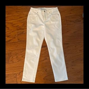 Chico’s So slimming girlfriend ankle white denim jeans size reg 0/ Medium